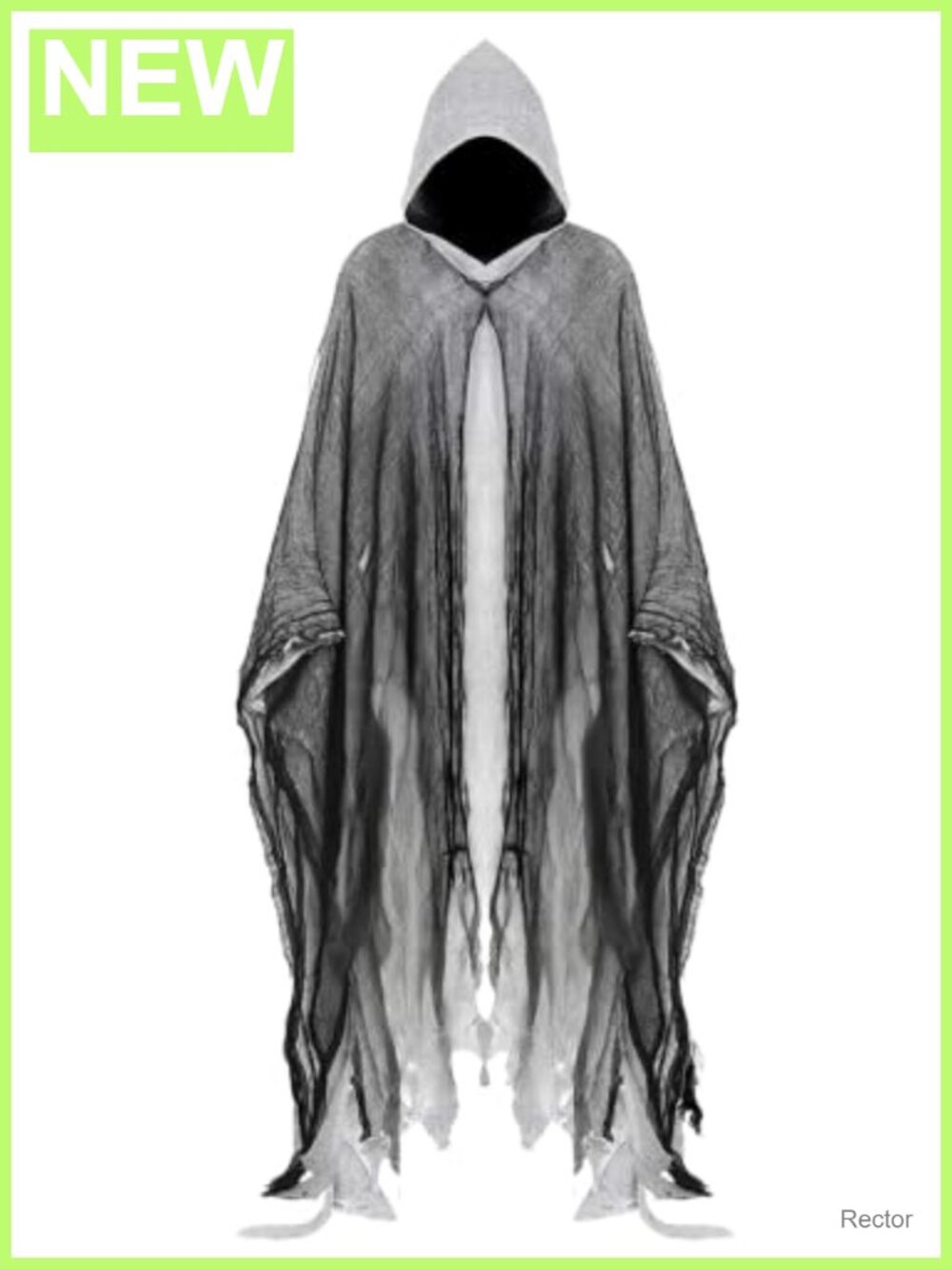 Hooded Grim Reaper Cloak Halloween Costume Linen Mesh